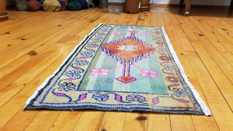 Vibrant Bohemian Turkish Tribal Rug 1'5'' x 2'11" gallery