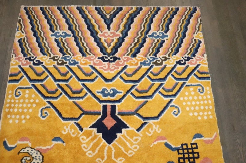 Antique Chinese Peking Ningxia Pillar Dragon Rug Size 4'5''x17' gallery