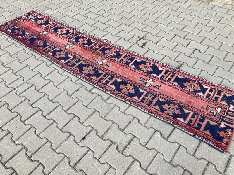 2x9.8 ft, Pink Vintage Patchwork Runner, Antique Turkish Kilim, Hallway Carpet gallery
