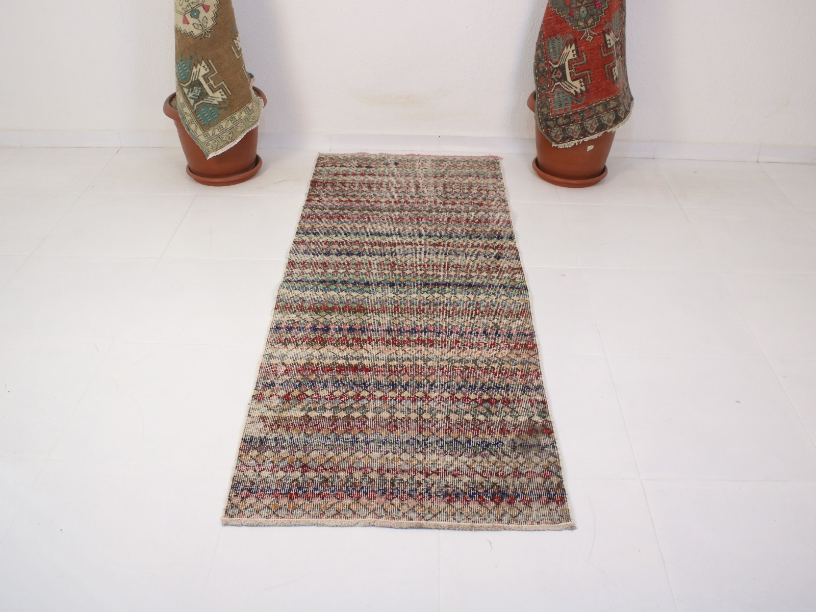 2'4" x 6'1" Rainbow Turkish Area Rug – 2x6 Ft Handwoven Wool Vintage Anatolian gallery