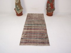 2’4″ x 6’1″ Rainbow Turkish Area Rug – 2×6 Ft Handwoven Wool Vintage Anatolian