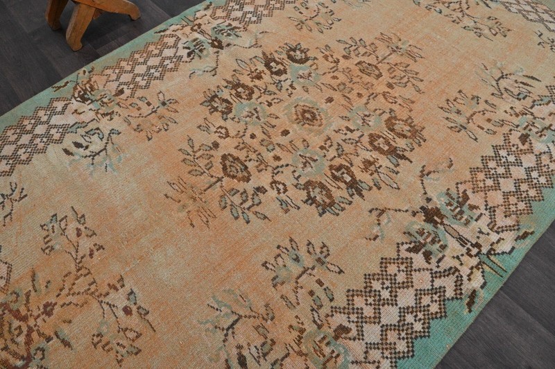 Oushak Turkish Vintage Rug 5x8 Kilim Rug Anatolian Handmade Boho Decor ORANGE gallery