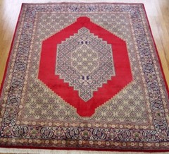Excellent Sennehh Zarrin Baft Negar Hand Knotted Wool Oriental Rug 5’7 x 7′
