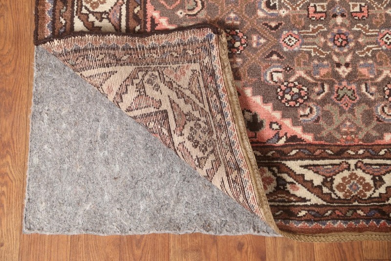 Geometric Brown Wool Runner Rug 4x10 Hand-knotted Vintage Traditional Nomad Rug gallery