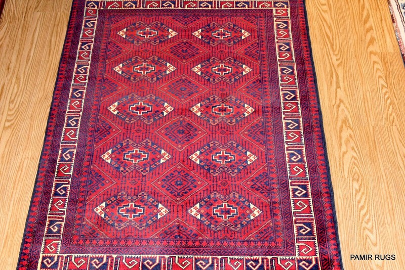 _HAND-MADE_Turkoman Beshir Tribal Wool Rug 3'5"x5 ft. wool hand knotted Turkmen gallery