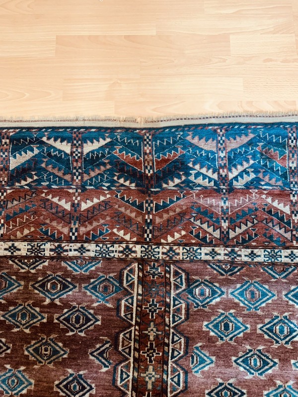antique hand made turkoman turkemen rug size 165x138cm gallery