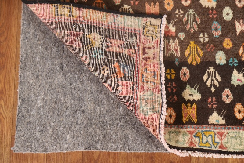 Vintage Vegetable Dye Dark Brown Sirjan Handmade Tribal Traditional Wool Rug 3x5 gallery