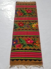 Vintage Traditional Handmade Romanian Wool Pink Runner Rug 6.7×2.5ft