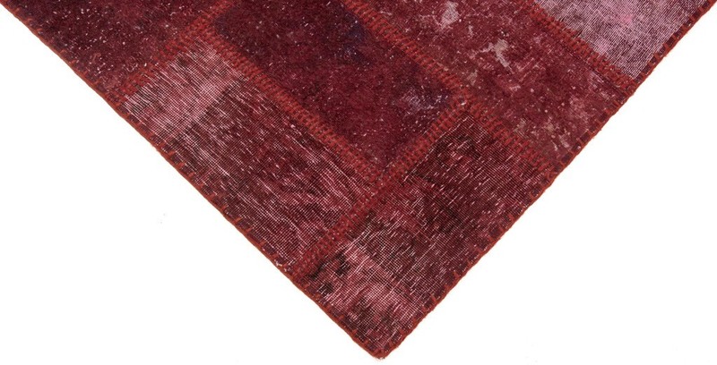Patchwork 151x100 cm Hand Knotted Vintage Rug Carpet Red gallery