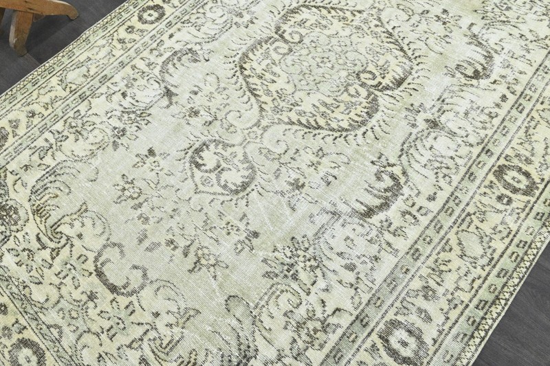 Oushak Turkish Vintage Rug 6x9 Kilim Rug Anatolian Handmade Boho Decor BEIGE gallery