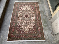 4′ X 6’2” Vintage Carpet Natural Village Rug Handmade Rug.SKU:K1701