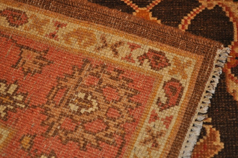 4x4 ft. FINE QUALITY Genuine handmade brown rug square hand-knotted Beige 4'x4' gallery