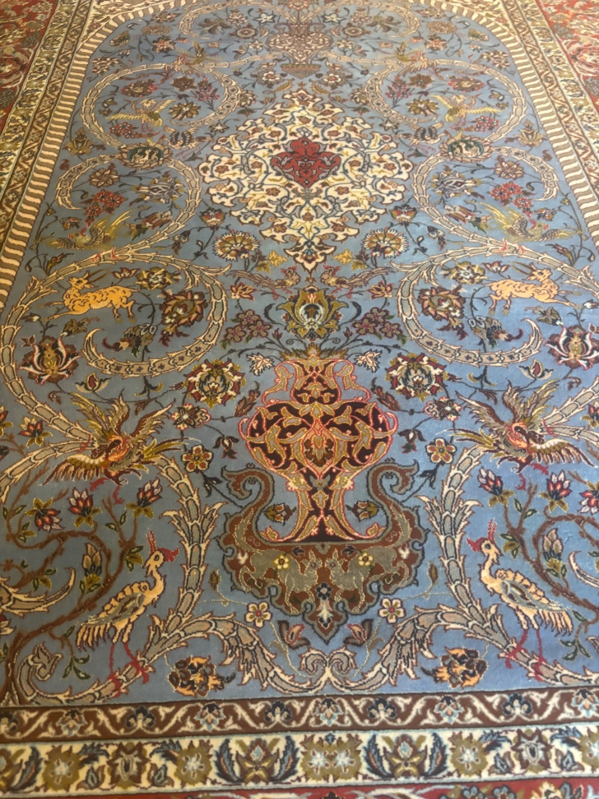 8X5 NEW HANDMADE RUG. CARPET . WOOL AND SILK WITH SIGNATURE. ESF.AHAN gallery