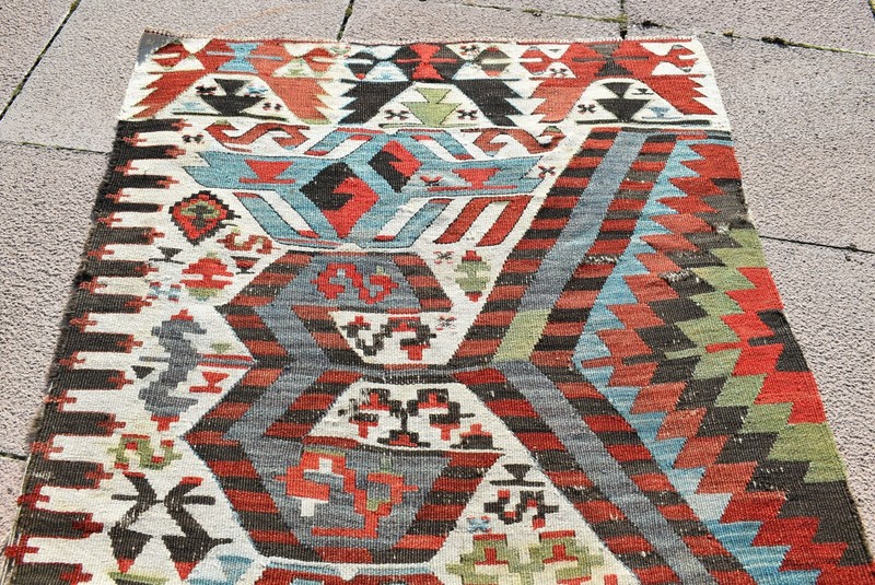 Stunning Antique Kilim Rug 2'7 x 10'7 ft. Anatolian Collector's Fragment Kilim gallery