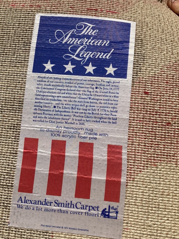 Vintage "The American Legend" by Alexander Smith Carpet. Bright and Vibrant gallery