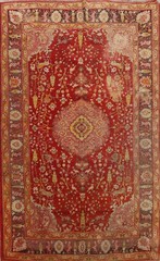 Pre-1900 Handmade Vegetable Dye Oushak Oriental Area Rug Antique Carpet 7×10