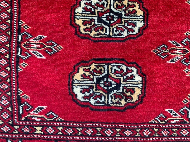 Vintage Afghan Hand-Knotted: Bokhara Wool Area Rug, Traditional Carpet (3x4 ft.) gallery