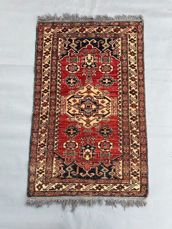 Vintage Beautiful Natural Vegetable Dye Super Kazak Turkoman Carpet gallery
