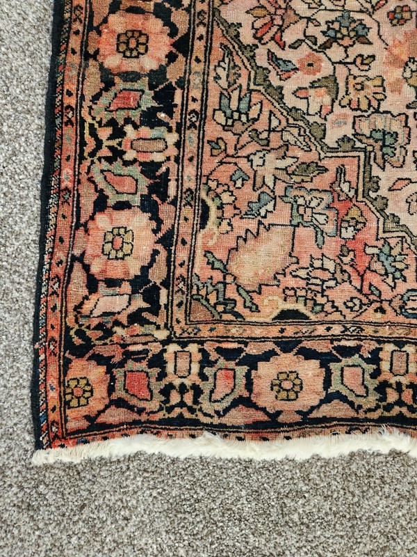 1890s/1900 Farahan Sarouk Rug, 36 x 57", Ivory background with Medallion gallery