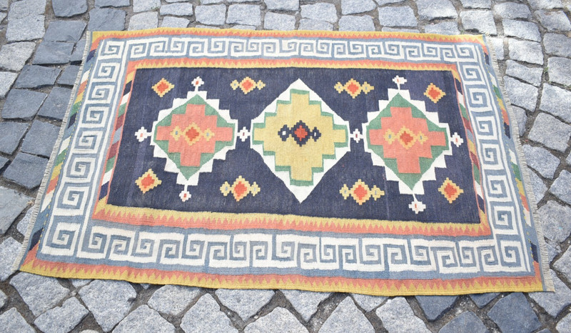 Vintage Caucasian Rug 31'' x 45'' Caucasian Fine Quality Kilim Natural Wool Rug gallery