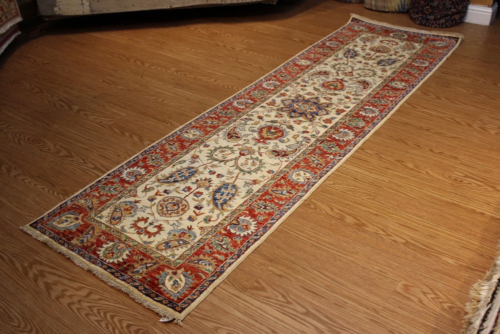 _HALL_RUNNER_RUG 10 Ft. Fine Quality Handmade Rug hand knotted vegetable dyed