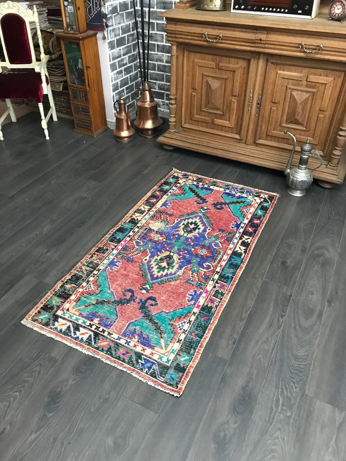 3x5 Medium Vintage Turkish Oushak Rug gallery