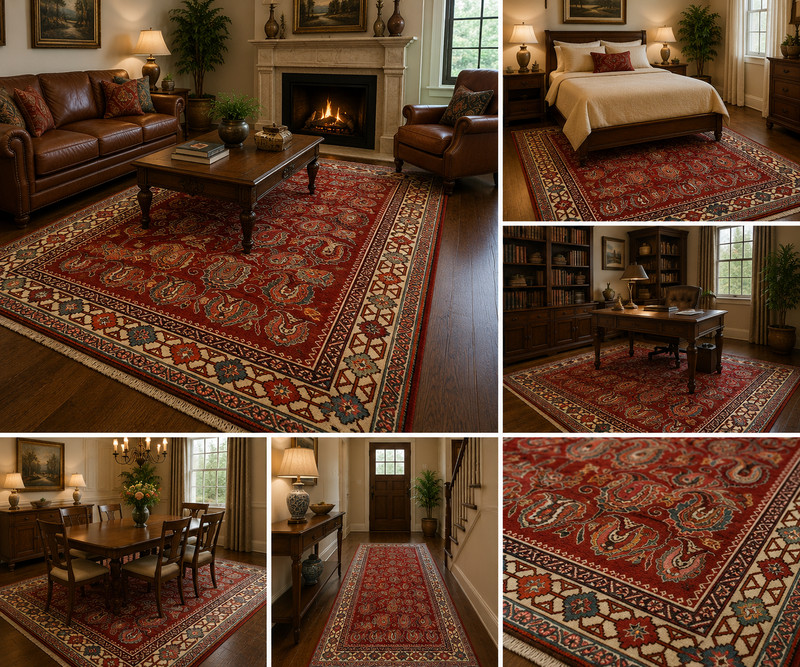 OLD,ANTIQUE CAUCASIAN DESIGN IN SIZE 5'3" x 10'8" RARE KAZAK,SHIRVAN DESIGN RUG gallery