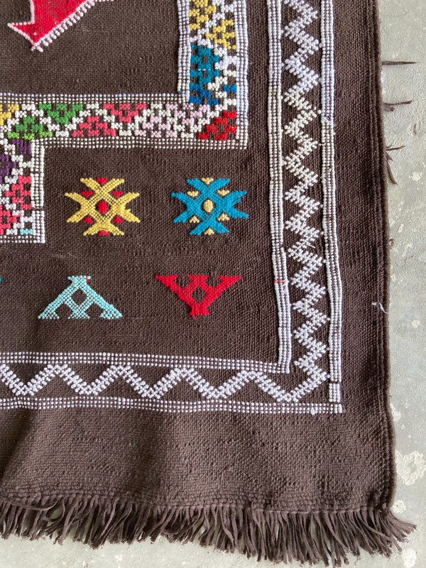 Vintage Handmade Moroccan Berber Wool Kilim Rug 92x55 cm gallery