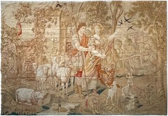 7×12 Rare Antique French Wool & Silk Needlepoint Tapestry Large 1920 224x 356cm