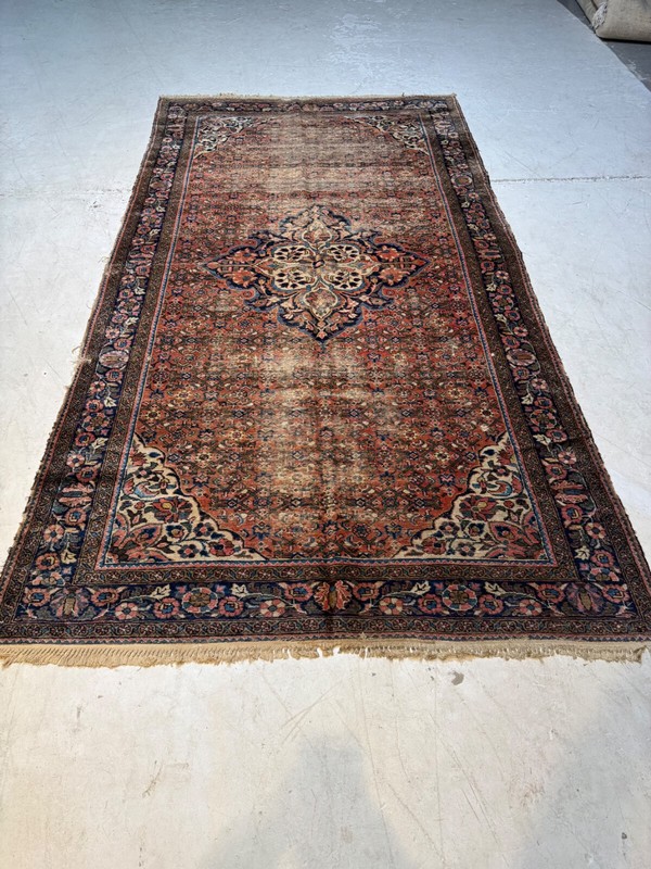 Antique Oriental Hand-Knotted Wool Area Rug Hamedan Borchaloo Red 5'7" x 10'7" gallery