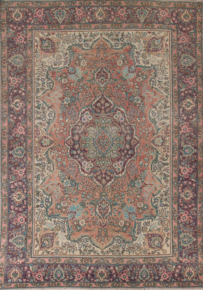 Vintage Distressed Traditional Area Rug 7x10 Ft Handmade Living Room Wool Carpet