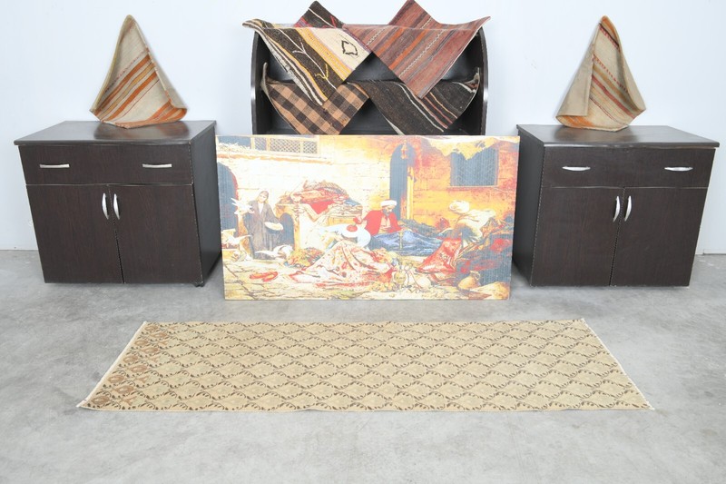 Oushak Runner Rugs Turkish Hand-Knotted Hallway Carpet Vintage Rug 2x8 ft 1183 gallery