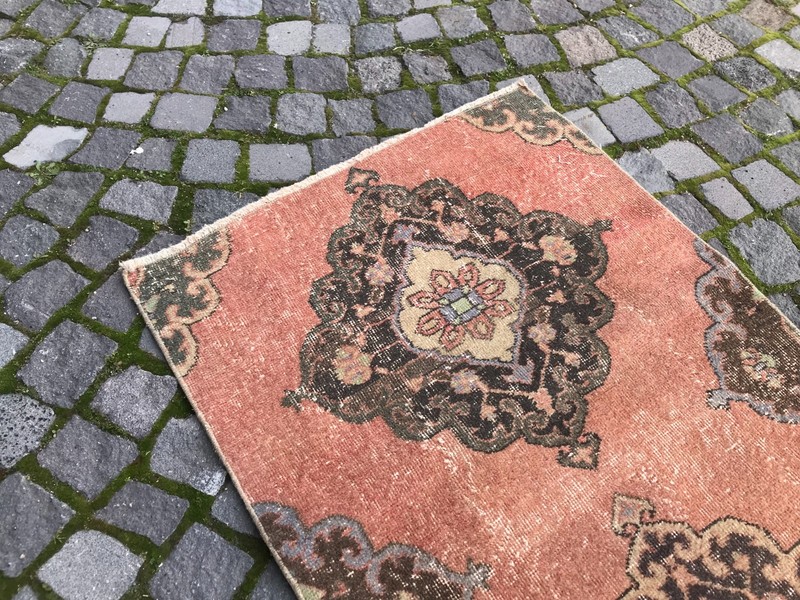 Turkish Vintage Rug Handmade Wool Rug Bohemian Runner Rug 2,7 x 6,7 ft gallery