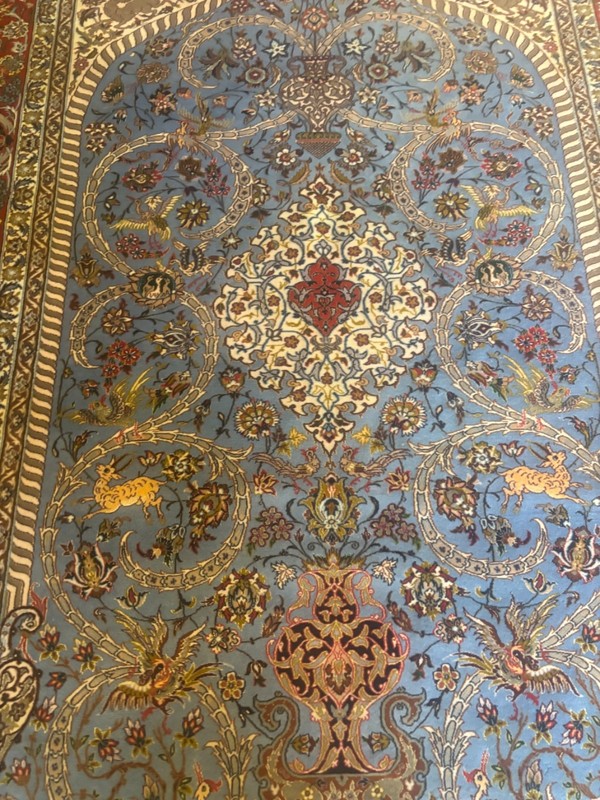 8X5 NEW HANDMADE RUG. CARPET . WOOL AND SILK WITH SIGNATURE. ESF.AHAN gallery