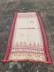 Vintage Traditional Handwoven Kutch Dhabra Wool Multicolor Shawl 7.8×4 ft