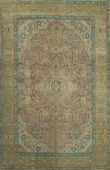 Vintage Distressed Traditional Area Rug 7×10 ft Hand-knotted Wool Living Room