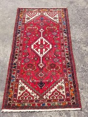 Vintage Traditional Handmade Caucasian Heriz Wool Multicolor Rug 76×40 inches