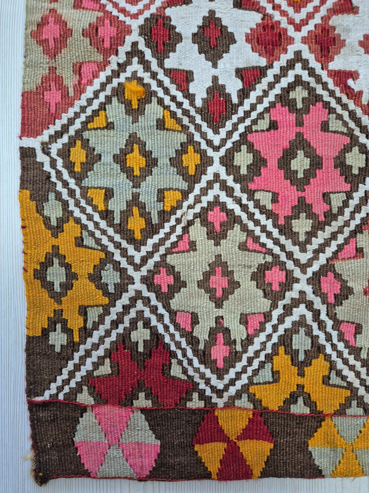 Vintage South Anatolian Handwoven Kilim Pillow Cover 19x33" Tribal Rug Cushion gallery