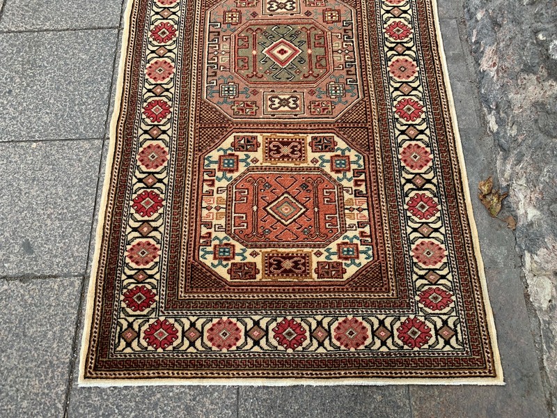 3'4'' x 6'4'' Vintage Natural Rug Village Rug Handmade Rug.SKU:K344 gallery