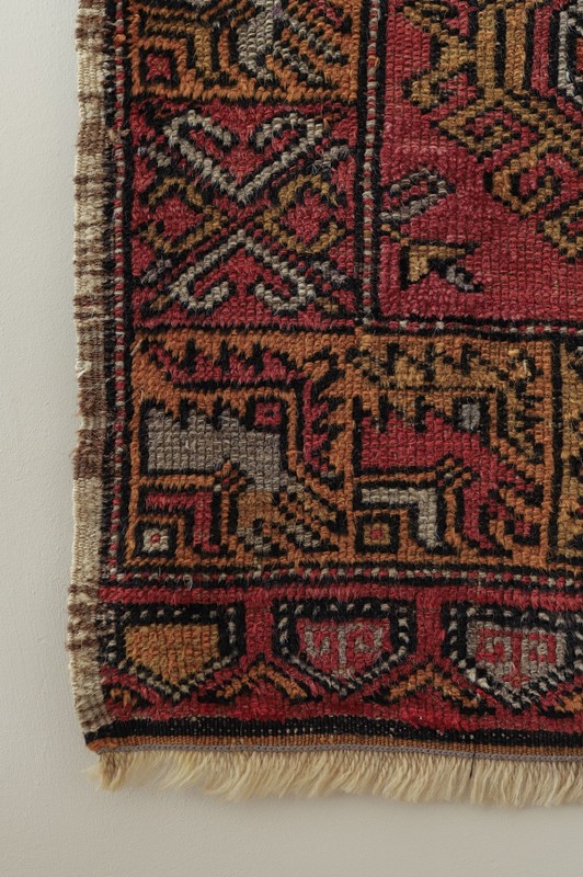 Vintage Turkish Small Rug Handmade Wool Door Mat Tribal Geometric 2x3 ft gallery