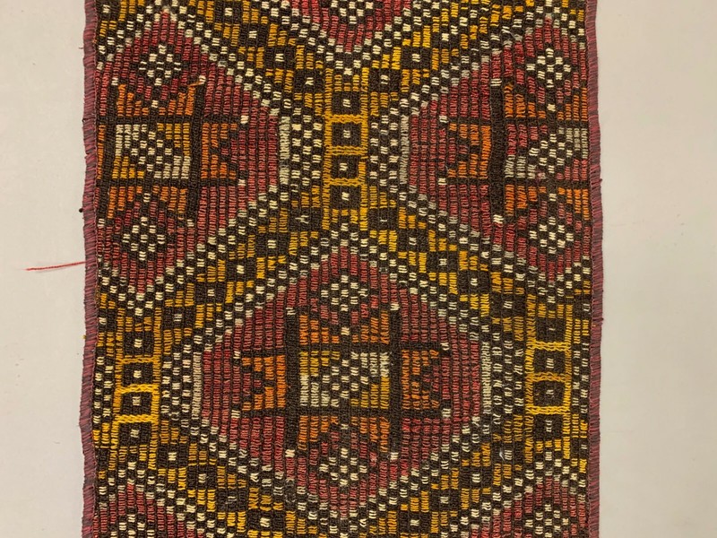 Old Turkish narrow Kilim Runner 315x51 cm, shabby chic, vintage kelim Red Black gallery