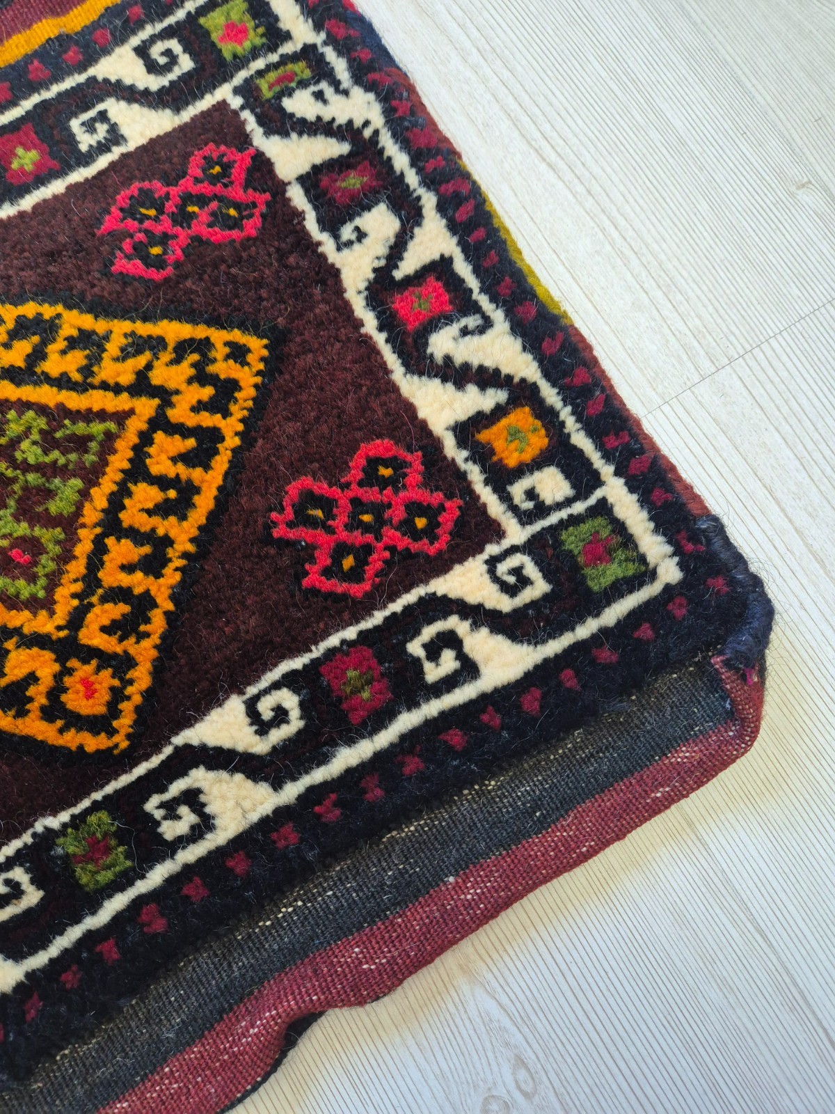 Vintage Anatolian Shavak Tribal Bag 13x17'' Small Turkish Nomadic Storage Bag gallery