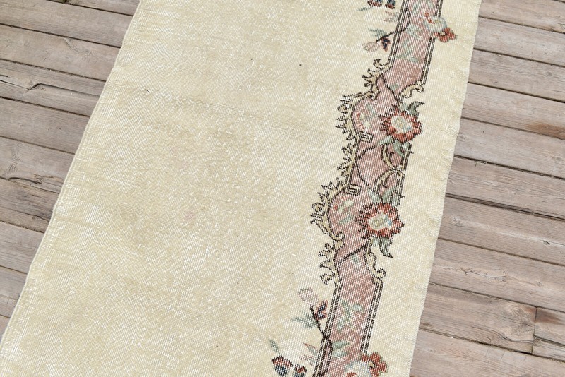 Turkish Rug 31''x62'' Oushak Light Muted Color Primitive 2x5 Rug Carpet 81x158cm gallery