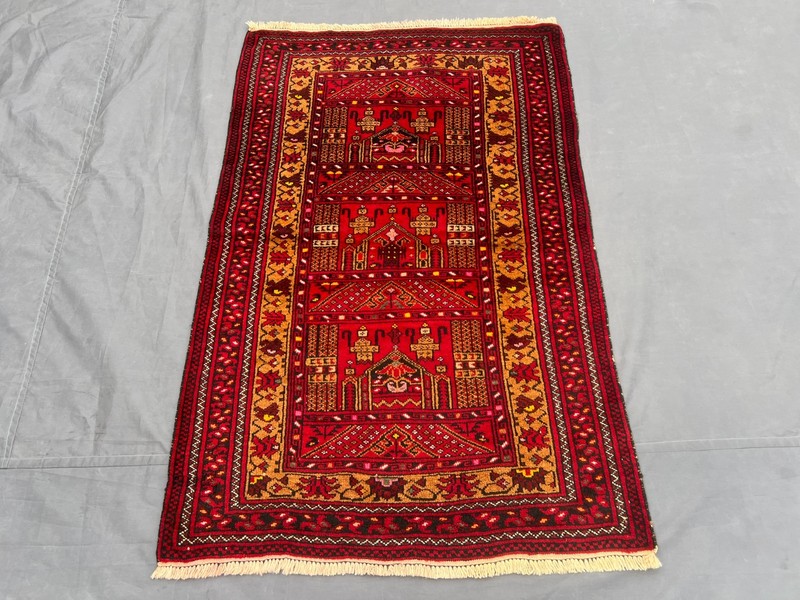 Vintage Gorgeous Natural Vegetable Dye Nomadic Maldari Prayer Rug gallery
