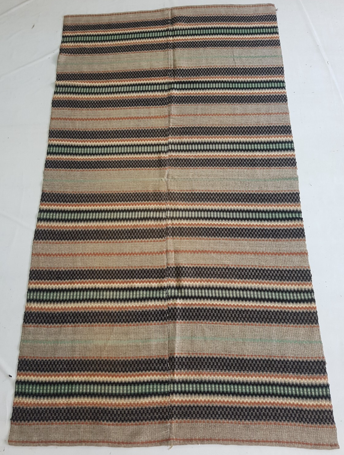 Vintage Handmade Traditional Afghani Striped Kilim Floor Rug Carpet 273x151 cm gallery