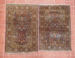 Antique Rug mat Pair of Rugs Kashmiri Antique Rug Size 99 cm x 63 cm , KR