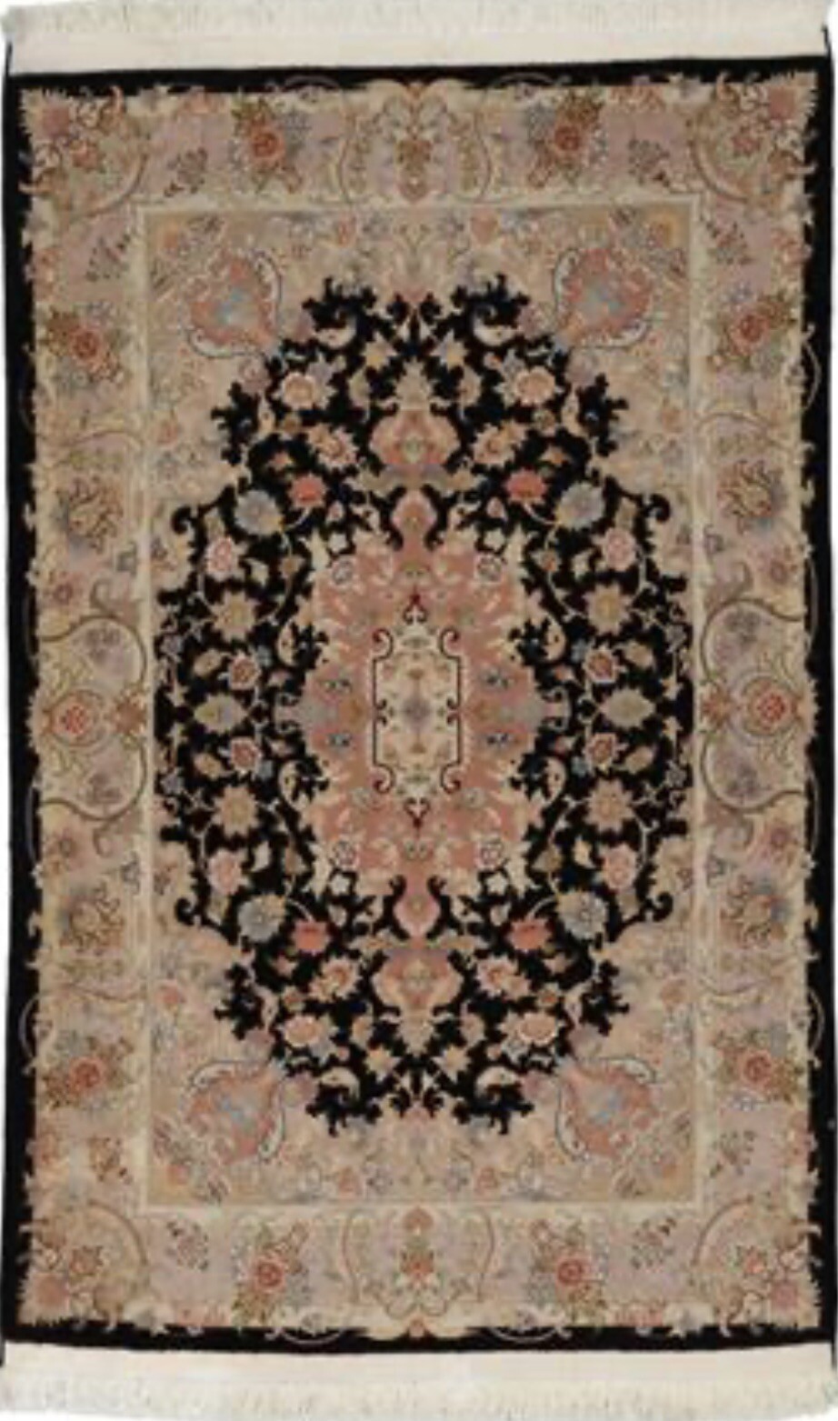 Spectacular Tabrizz Area Rug Wool Authentic 3 X 5 Ft Finest Black Beauty Rare . gallery