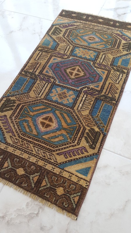 Rare Unique Antique Rug Geometric Special Carpet Decorator Handmade Wool Rug gallery