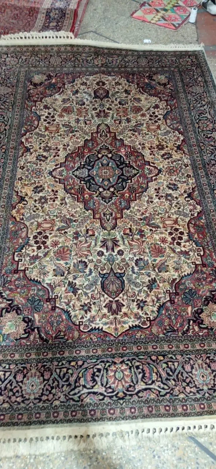COLLECTORS’ ITEM Vintage Pure Natural Silk Super Fine Quality Hereke Carpet gallery