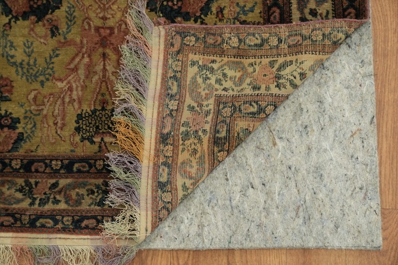 Pre-1900 Antique Style 7x5 Hand-Knotted Wool Floral Tribal Rug in Gold & Cream gallery